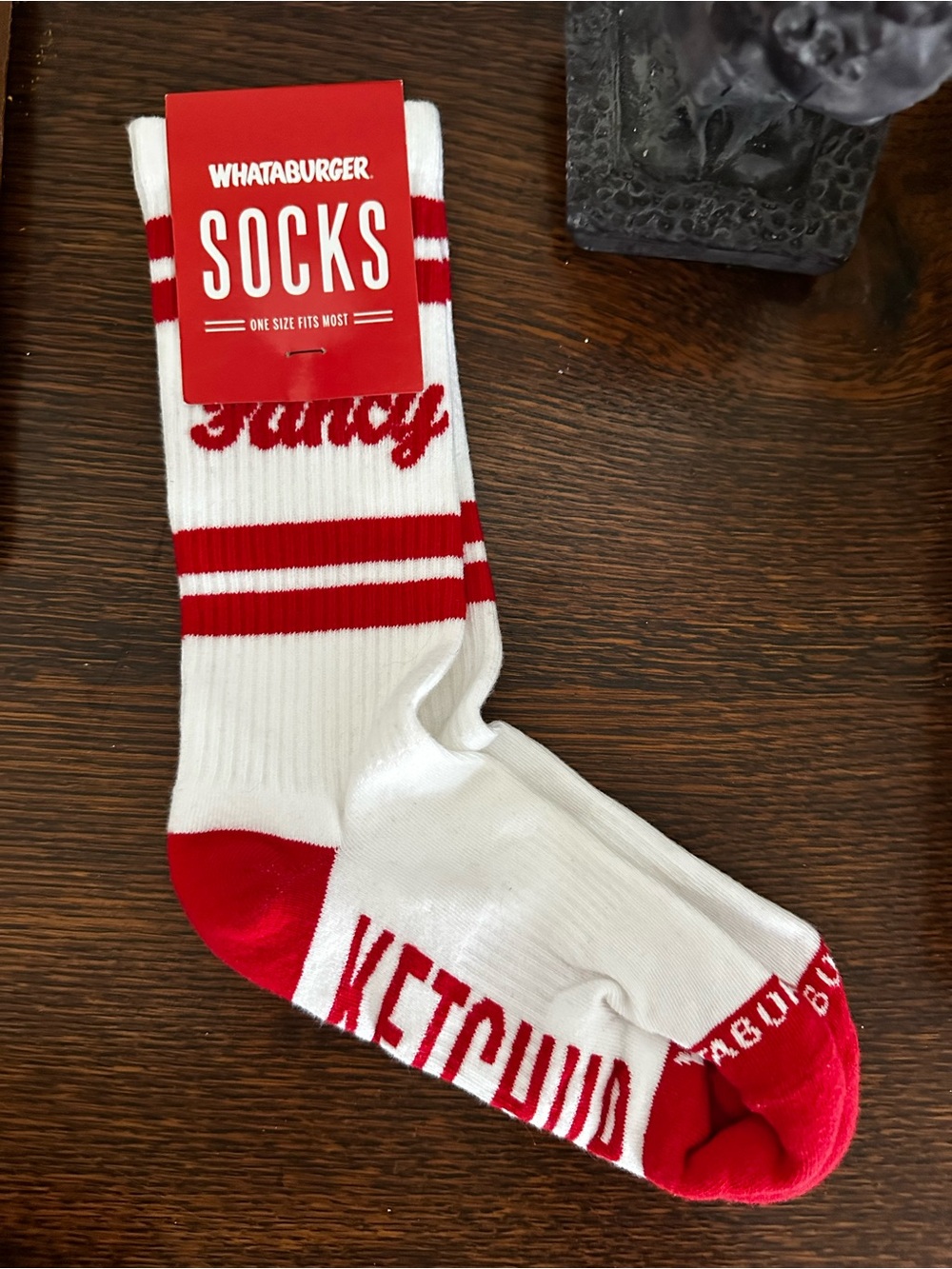 Red & White Ketchup Crew Socks
